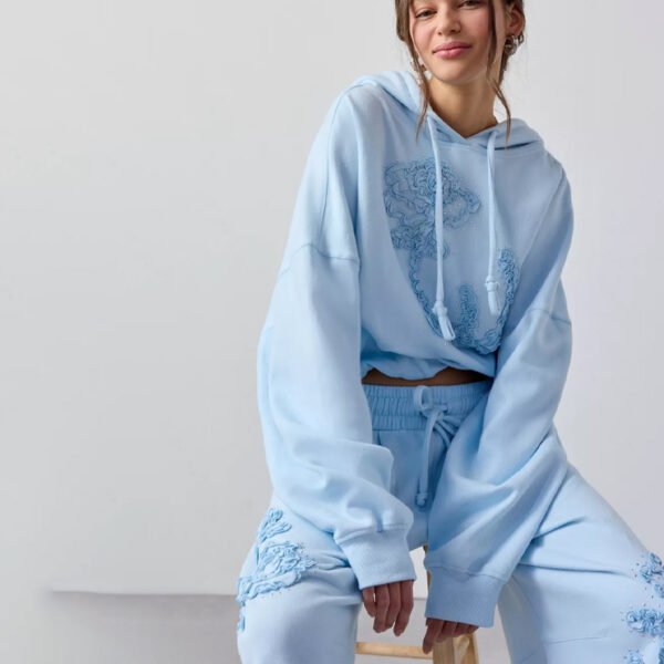 Embroidery Bubble Women's Hoodie Sweatshirt