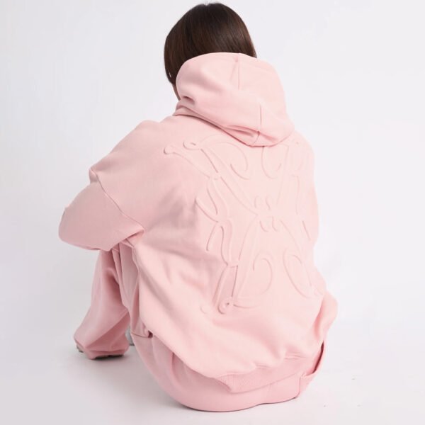 Logo Print Oversized Hoodie Pale Pink