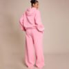 17.2 Plus Light Pink Seam Detail Oversized Wide Leg Joggers