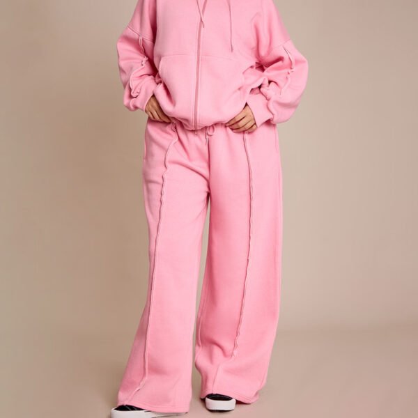 Plus Light Pink Seam Detail Oversized Wide Leg Joggers Plus Light Pink Seam Detail Oversized Wide Leg Joggers