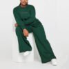 Forest Green Sweatshirt & Wide Leg Jogger Co-Ord Set Forest Green Sweatshirt And Wide Leg Jogger