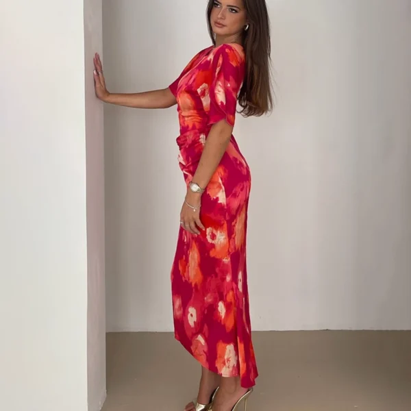 Gorgeous Cleo Ruched Detail Midi Dress