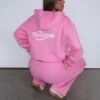 Pink Back Graphic Oversized Hoodie