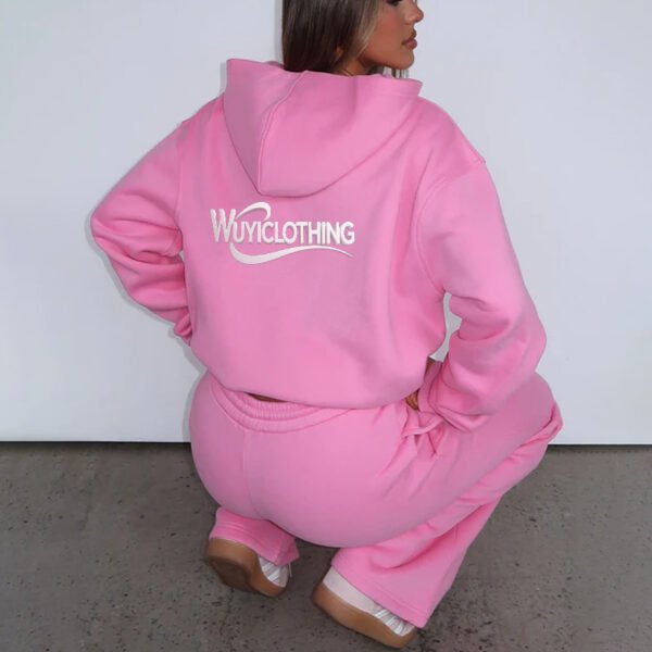 Pink Back Graphic Oversized Hoodie