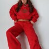 Cherry Low Rise Baggy Sweatsuit Hoodie