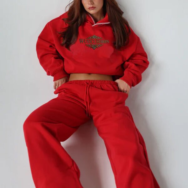 Cherry Low Rise Baggy Sweatsuit Hoodie