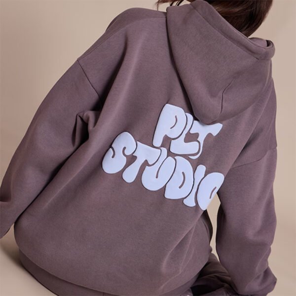 Charcoal WUYI Studio Print Oversized Hoodie Charcoal WUYI Studio Print Oversized Hoodie