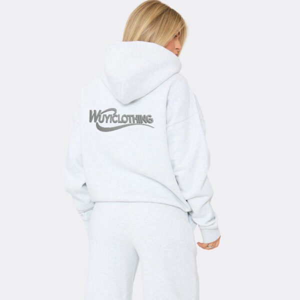 3.2 Essential Graphic Oversized Hoodie In Light Grey Marl