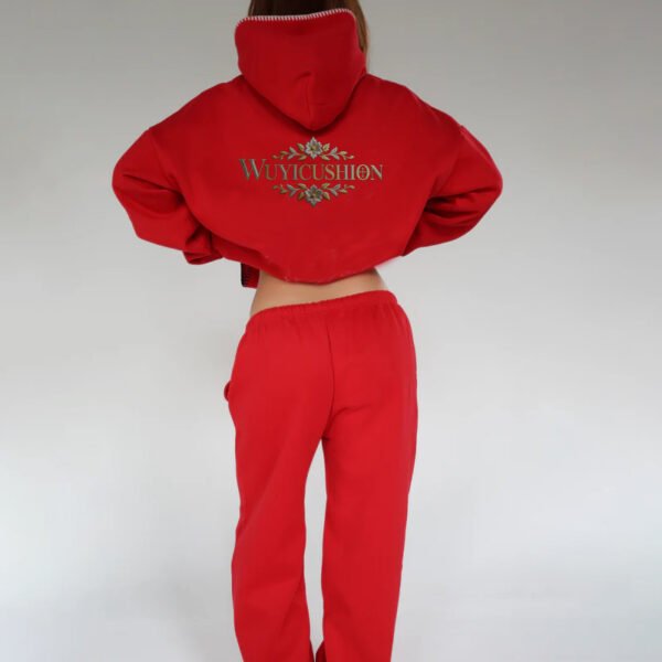 Cherry Low Rise Baggy Sweatsuit Hoodie
