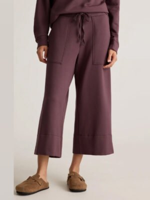 SuperSoft Fleece Cropped Wide Leg Pants