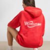 Red Soft Cotton Jersey Oversized Hoodie Red Soft Cotton Jersey Oversized Hoodie