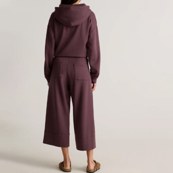 4.1 SuperSoft Fleece Cropped Wide Leg Pants