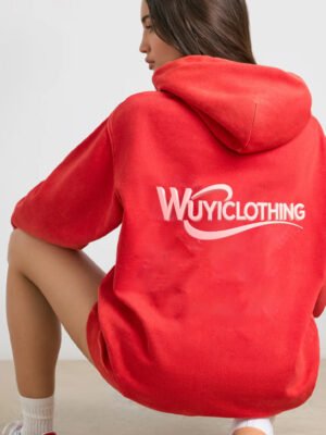 Red Soft Cotton Jersey Oversized Hoodie