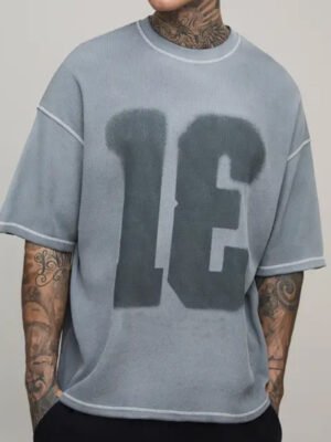 Oversized Embossed Scuba Marl T-Shirt Oversized Embossed Scuba Marl T-Shirt