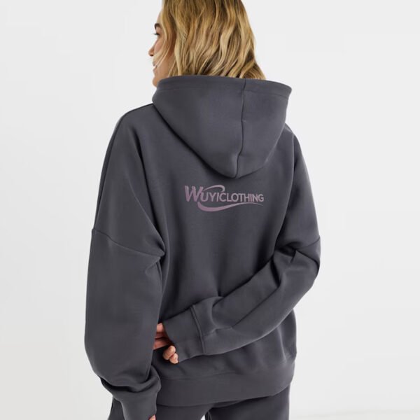 Grey High Neck Pocket Tracksuit Hoodie