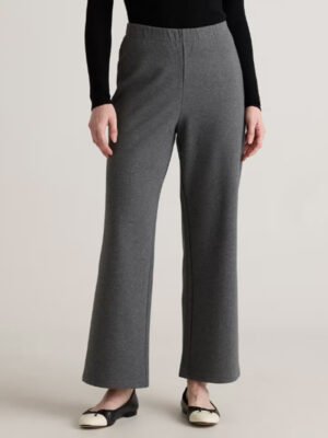 Organic Cotton Double Knit Wide Leg Pants