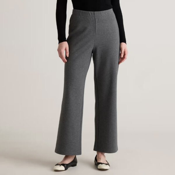 Organic Cotton Double Knit Wide Leg Pants