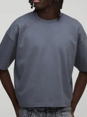 Oversized Shrunken Boxy Rhinestone Heavyweight Interlock T-Shirt Oversized Shrunken Boxy Rhinestone Heavyweight Interlock T-Shirt