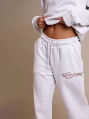 Ash Grey Wide Leg Boston Usa Print Sweatpants Ash Grey Wide Leg Boston Usa Print Sweatpants