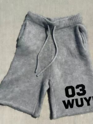 WUYI 03 Fuzzy Grey Sweat Shorts WUYI 03 Fuzzy Grey Sweat Shorts