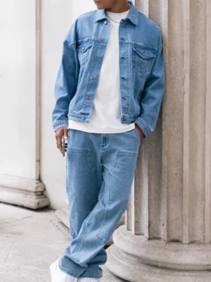 mens denim jacket and pants set
