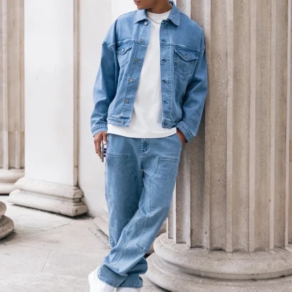 mens denim jacket and pants set