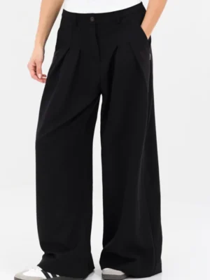 Wide leg tailored Pleated Trousers