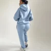 Oversized Pullover Hoodie Cuffed Joggers Loungewear Set