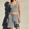 WUYI 03 Fuzzy Grey Sweat Shorts