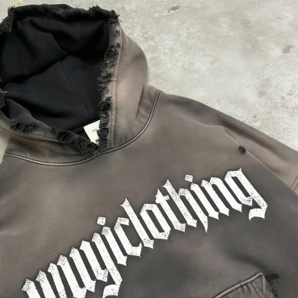 WUYICLOTHING Washed Distressed Hoodie WUYICLOTHING Washed Distressed Hoodie