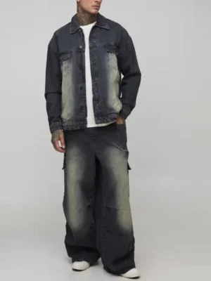 men's denim jacket and pants set