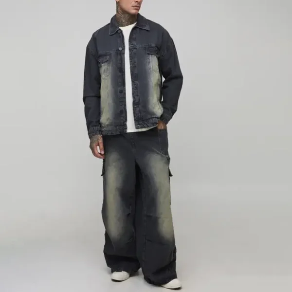 men's denim jacket and pants set men's denim jacket and pants set