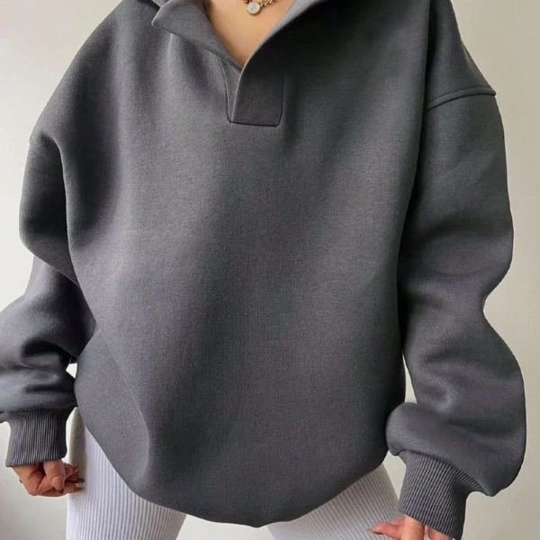 Oversized Notch Neck Hoodie Oversized Notch Neck Hoodie