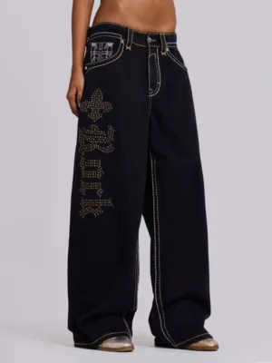Embroidered Low-Rise Baggy Jeans Embroidered Low-Rise Baggy Jeans