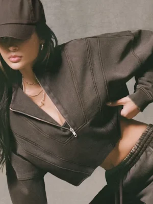 Women cropped half-zip sweatshirt Women cropped half-zip sweatshirt