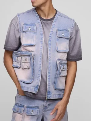 men's denim utility jacket and pants set