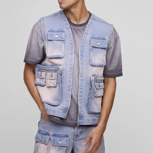 men's denim utility jacket and pants set men's denim utility jacket and pants set