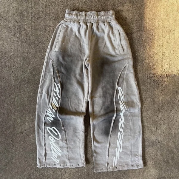 Washed Zip Hoodie Wide Leg Pants Set