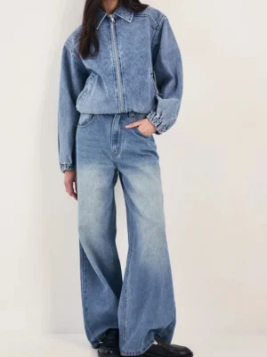 Oversized denim bomber jacket Oversized denim bomber jacket