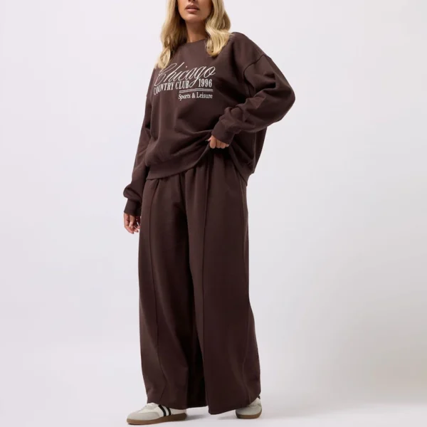Brown Wide Fit Wide Leg Joggers Brown Wide Fit Wide Leg Joggers