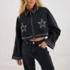 The Boxy Denim Jacket 2026: The Season's Most Effortless Layering Piece Star Studded Denim Cropped Jacket