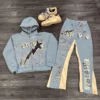 Splatter Flare Pants Zip Hoodie Set