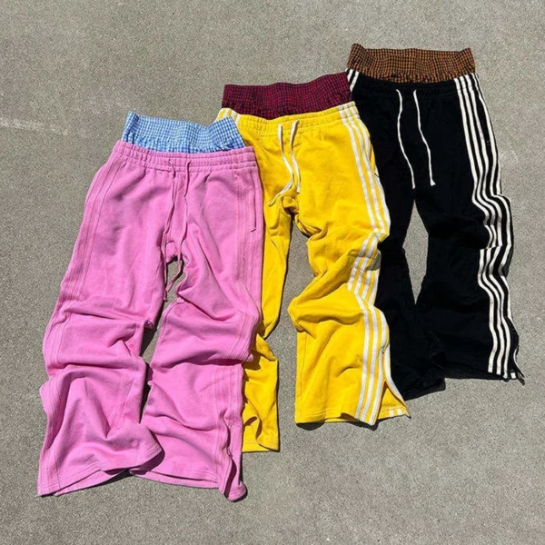 Contrast Waist Stripe Flare Sweatpants