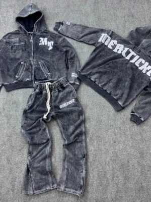 Washed Flare Tracksuit Set Washed Flare Tracksuit Set