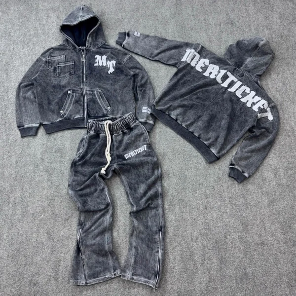 Washed Flare Tracksuit Set Washed Flare Tracksuit Set