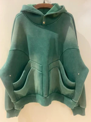 The Complete Guide to Custom Hoodies in 2026: Trends, Manufacturing, and Brand Success Washed Oversized Snap Hoodie