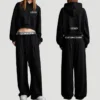 Custom Logo Cropped Wide Leg Two Piece Set Custom Logo Cropped Wide Leg Two Piece Set