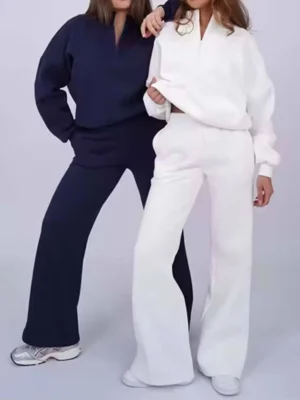 Sky Blue Quarter Zip Sweatshirt Set