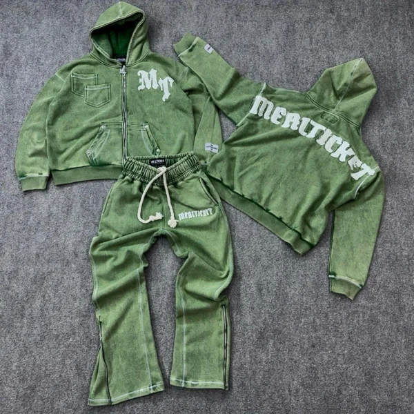 Washed Flare Tracksuit Set Washed Flare Tracksuit Set