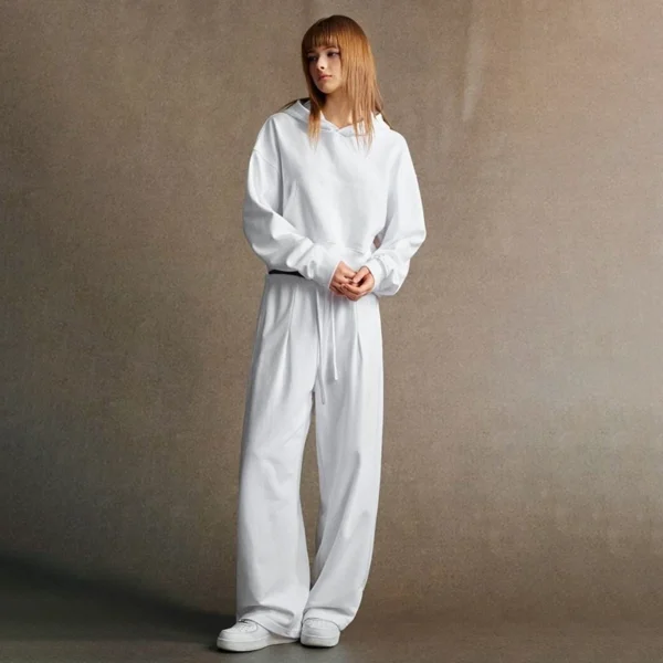 Custom Logo Cropped Wide Leg Two Piece Set Custom Logo Cropped Wide Leg Two Piece Set